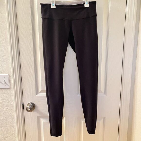Lululemon Wunder Under Reversible Black Quilt Spring Leggings Full Length Size 8 - Picture 13 of 16